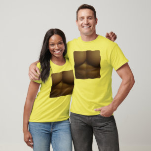 Camiseta T-shirt rasgado com Abs falsificado (pele escura)