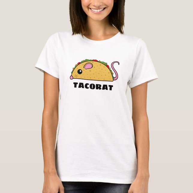Camiseta T-Shirt Rat Taco (Texto Preto) (Frente)