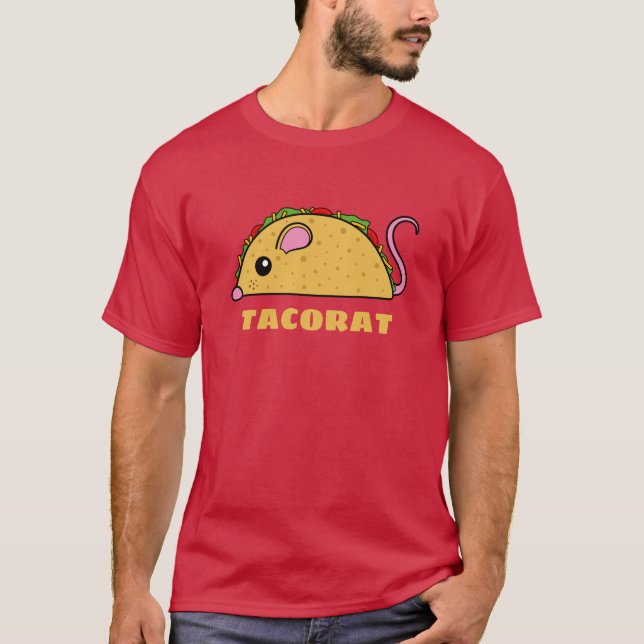 Camiseta T-Shirt Rato Taco (Texto Amarelo) (Frente)