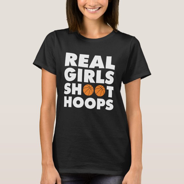 Camiseta T-shirt real do basquetebol das aros do tiro das (Frente)