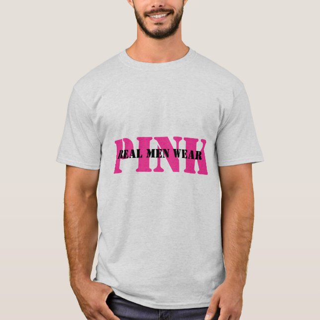Camiseta T-shirt real do rosa do desgaste de homens (Frente)