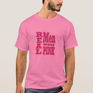 Camiseta T-shirt real do rosa do desgaste de homens - texto