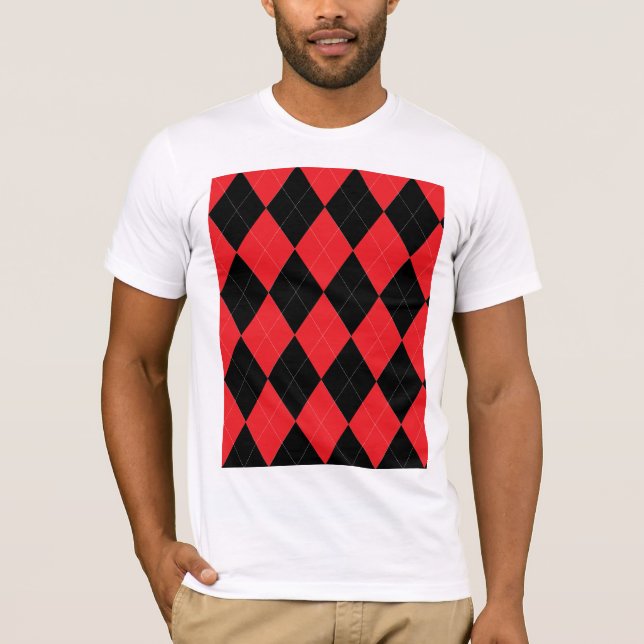 Camiseta T-shirt Red and Black Argyle (Frente)