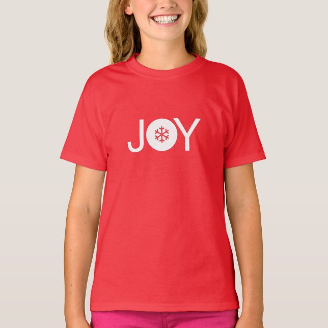 Camiseta T-Shirt Red Christmas Joy Kids (Frente)