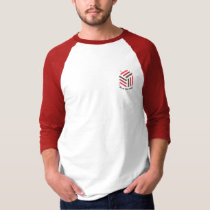 Camiseta T-Shirt Red e White Raglan Logotipo inspirado em