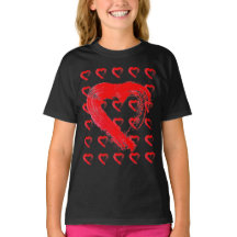 T-Shirt Red Hearts Kids