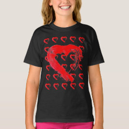 Camiseta T-Shirt Red Hearts Kids