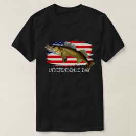 Camiseta T-Shirt Red, White e Blue Walleye Pike