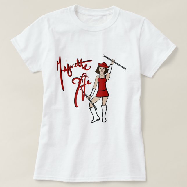 Camiseta T-Shirt Red White Twirl Girl (Frente do Design)