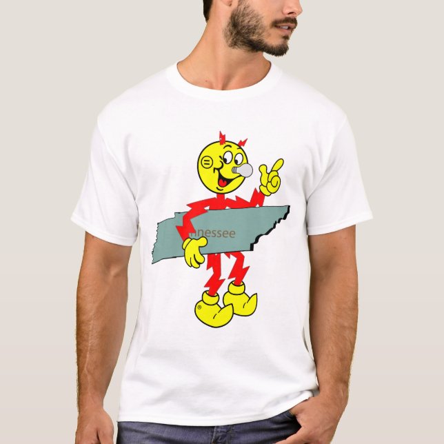 Camiseta T-Shirt Reddy Kilowatt Tennessee muito divertido (Frente)