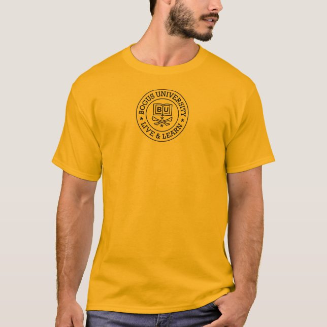 Camiseta T-shirt redondo do logotipo do selo da (Frente)