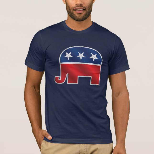 Camiseta T-shirt republicano da obscuridade do elefante (Frente)
