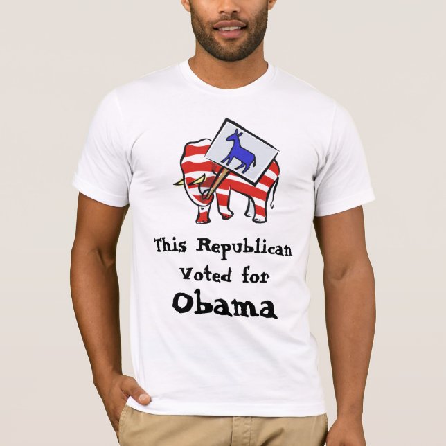 Camiseta T-shirt republicano do suporte de Obama (Frente)