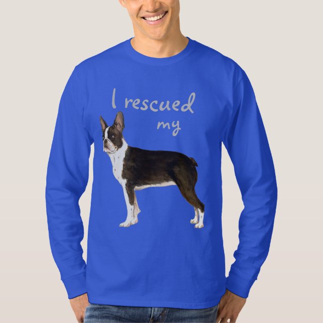 Camiseta T-Shirt Rescue de Boston Terrier (Frente)