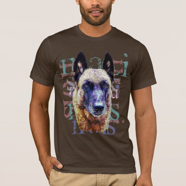 Camiseta t-shirt retrato malinois (Frente)