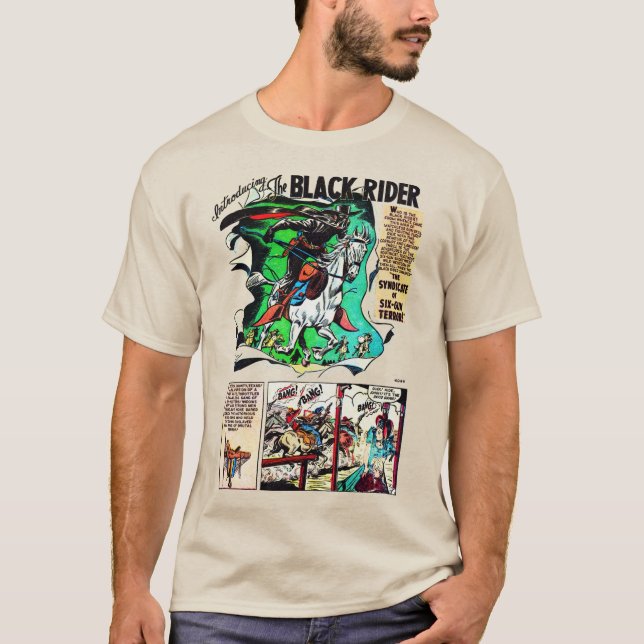 Camiseta T-Shirt Retro Comic Strip Preto (Frente)