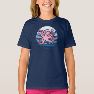 Camiseta T-Shirt retrô cor-de-rosa
