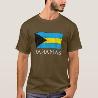 Camiseta T-shirt retro da bandeira de Bahamas