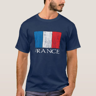 Camiseta T-shirt retro da bandeira de France