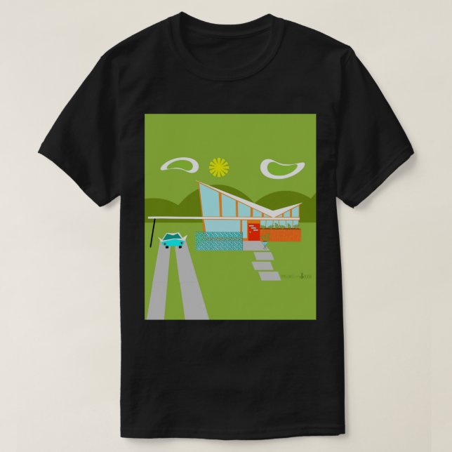 Camiseta T-shirt retro da casa do Palm Springs (Frente do Design)