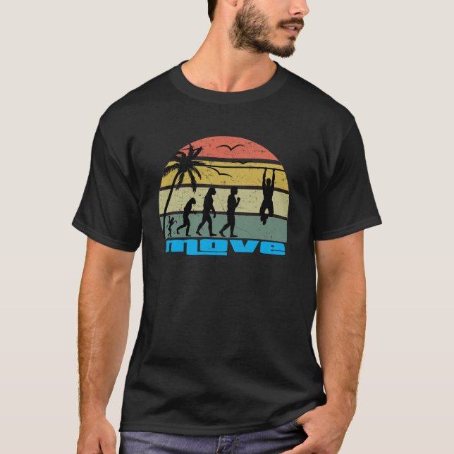 Camiseta T-shirt retro da evolução da malhação do homem do (Frente)