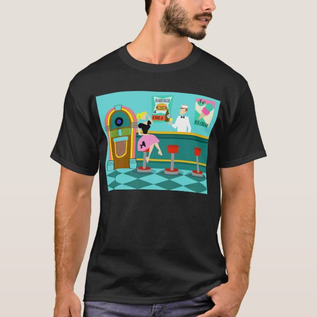 Camiseta T-shirt retro da fonte de soda (Frente)