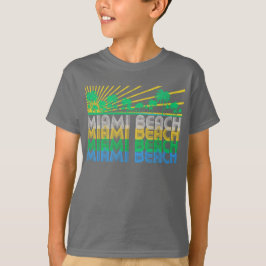 Camiseta T-shirt retro de Miami Beach Florida do verde