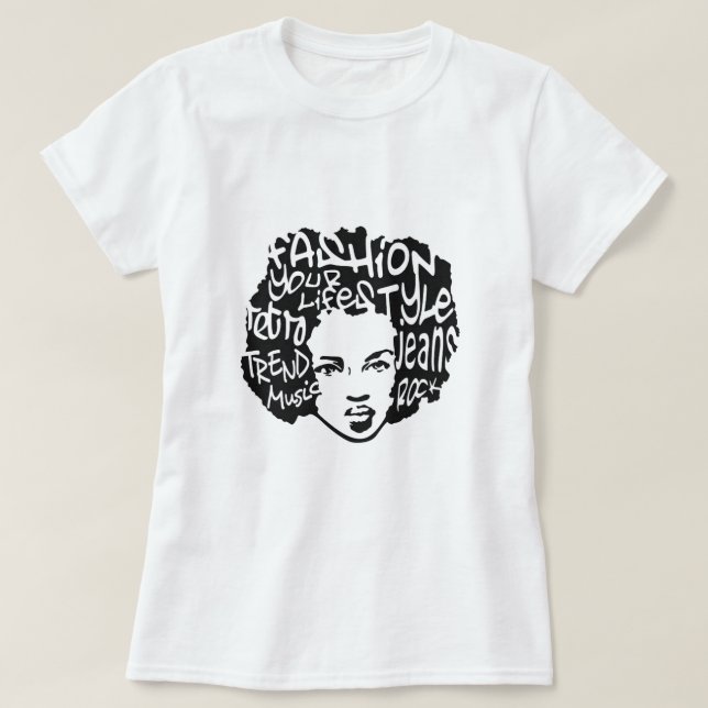 Camiseta T-shirt retro do Afro (Frente do Design)