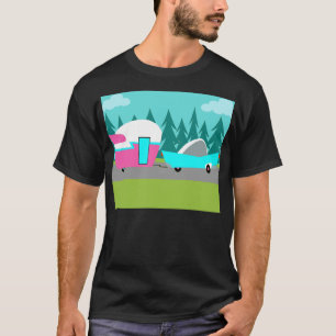 Camiseta T-shirt retro do campista/reboque e do carro