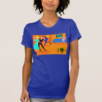 T-shirt retro do cocktail dos desenhos animados