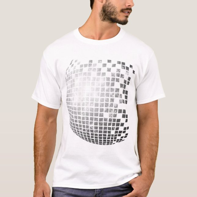 Camiseta T-shirt retro do divertimento da bola do disco (Frente)
