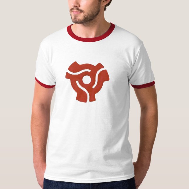 Camiseta T-shirt retro do eixo do vermelho 45 (Frente)