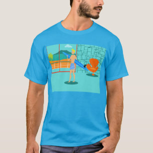 Camiseta T-shirt retro do gajo do surfista