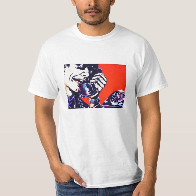 Camiseta T-shirt retro do homem do telefone dos anos 70 (Frente)