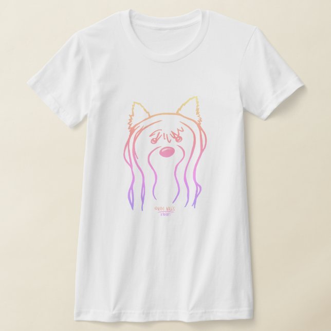 Camiseta T-Shirt Retro KiniArt Yorkie (Postura )