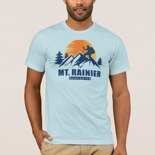 Camiseta T-Shirt Retro Mount Rainier Hike (Frente)