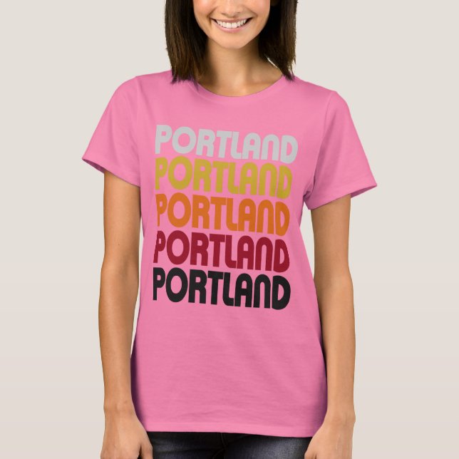 Camiseta T-shirt retrô Portland (Frente)