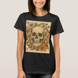 Camiseta T-Shirt Retro Skull & Daisy | Vintage Grunge Skele