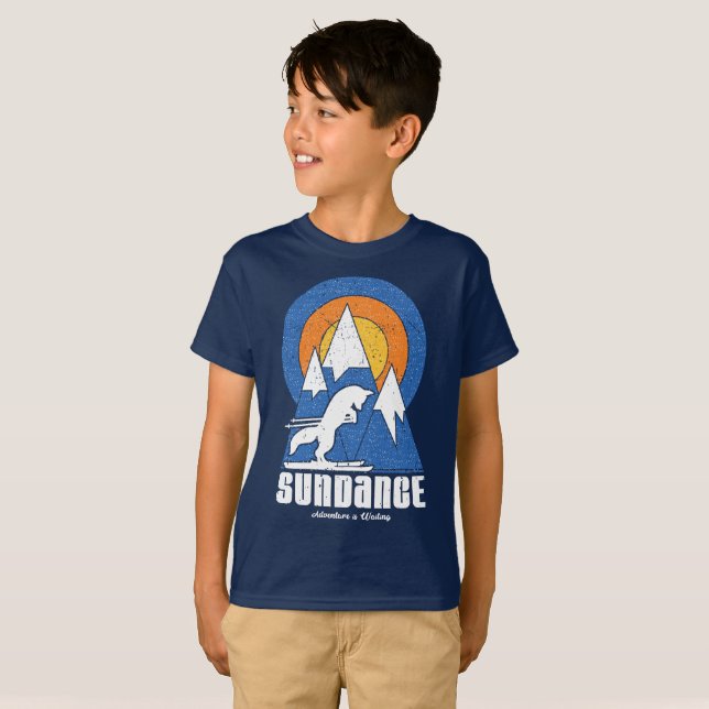 Camiseta T-Shirt Retro Sundance Ski White Fox (Frente Completa)