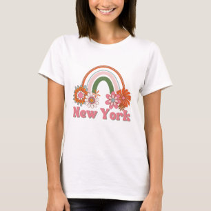 Camiseta T-Shirt Retroativo da Flor de Energia de Nova Iorq