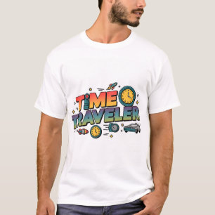 Camiseta T-Shirt Retrofuturística do Viajante do Tempo - Mu