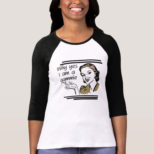 Camiseta T-shirt retros e presentes de Gammie (Frente)