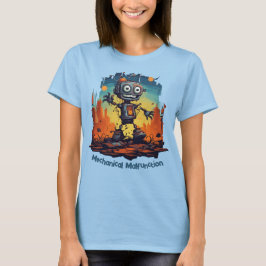Camiseta T-Shirt Robot Cute Robot Mecânico com mau funciona
