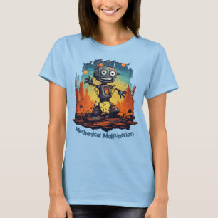 Camiseta T-Shirt Robot Cute Robot Mecânico com mau funciona