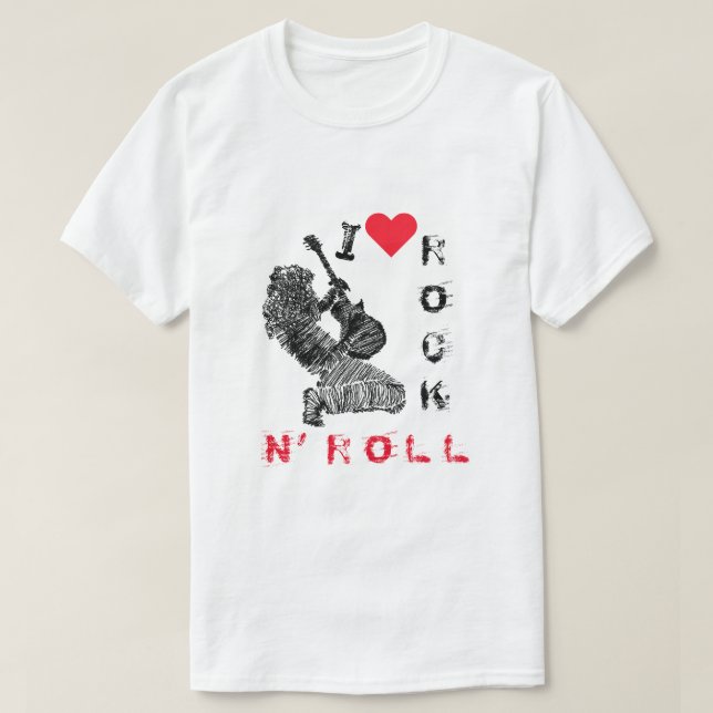 Camiseta T-Shirt Rock and Roll (Frente do Design)