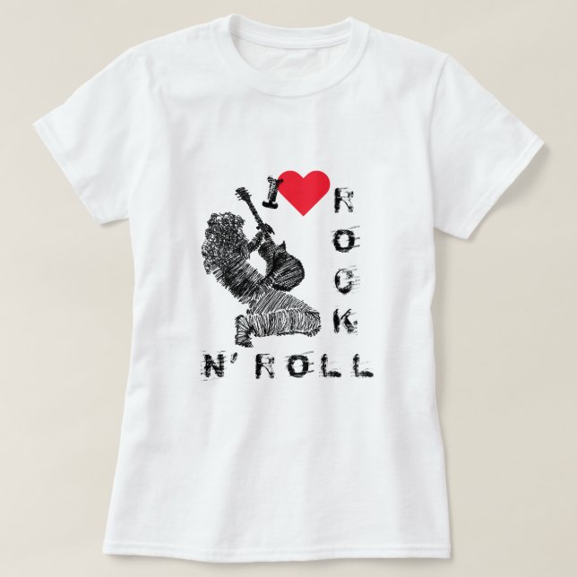 Camiseta T-Shirt Rock and Roll (Frente do Design)