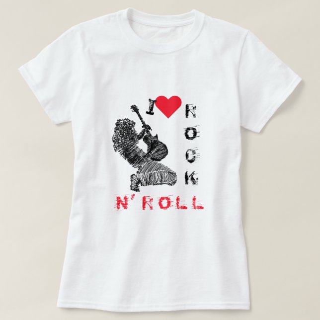Camiseta T-Shirt Rock and Roll (Frente do Design)