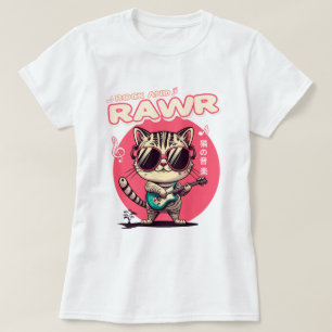 Camiseta T-Shirt Rock & Rawr Cat Básico feminino