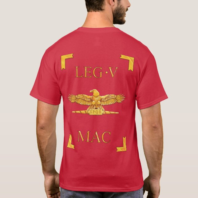 Camiseta T-shirt romano de 5 Legio V Macedonica Vexillum (Verso)