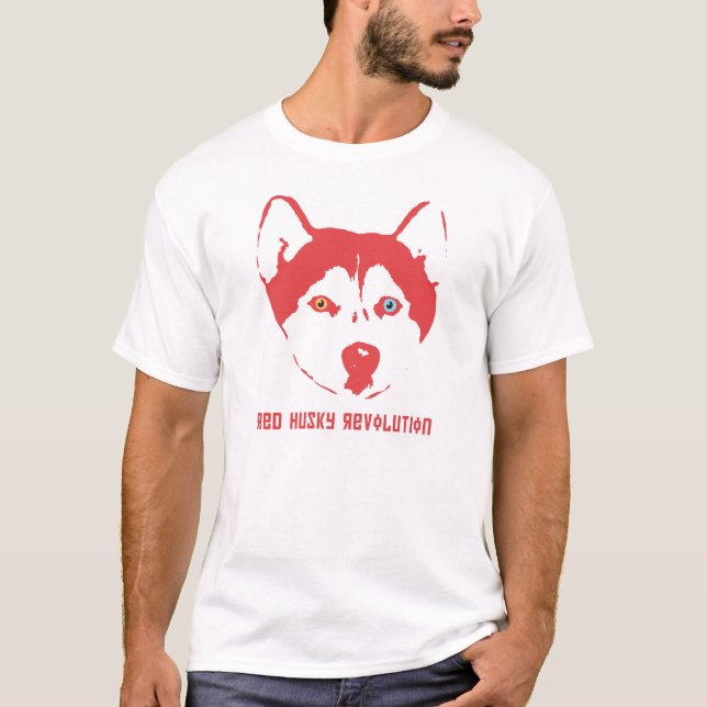 Camiseta T-shirt ronco vermelho do branco da revolução (Frente)